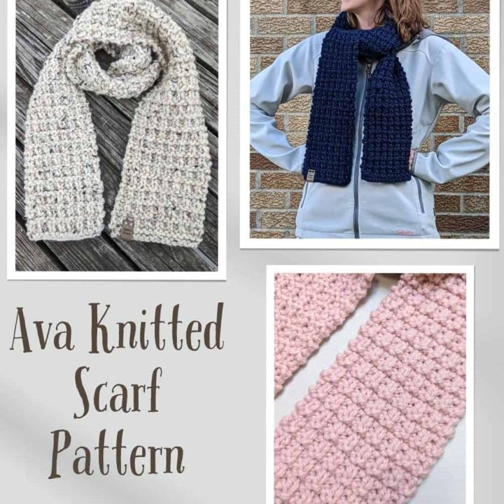 picture of woman wearing chunky knit scarf