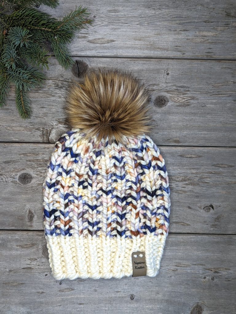 free knitted hat pattern, thick, super bulky yarn knitting pattern, winter hat knitting pattern for beginners, knitted winter beanie pattern, malabrigo rasta yarn