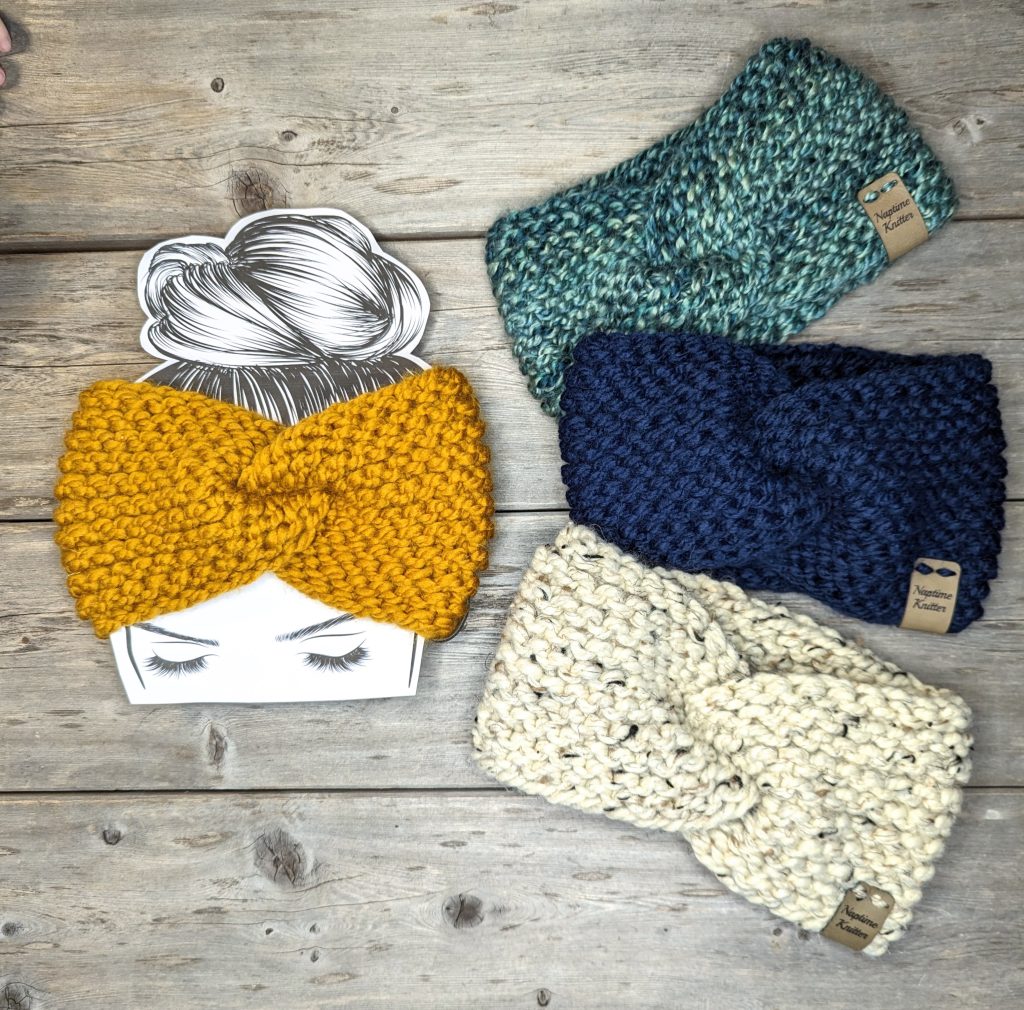 knitted ear warmer headband pattern, knitted headband pattern for beginners, beginning knitting pattern, knit headband, knit ear warmer