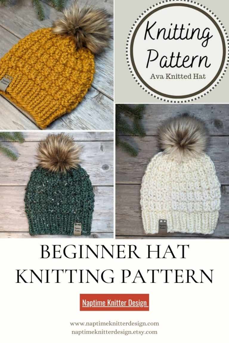 Fast and easy knitting hat pattern, super bulky yarn knitting pattern, fast beginner knitting pattern, thick and warm knitted hat pattern